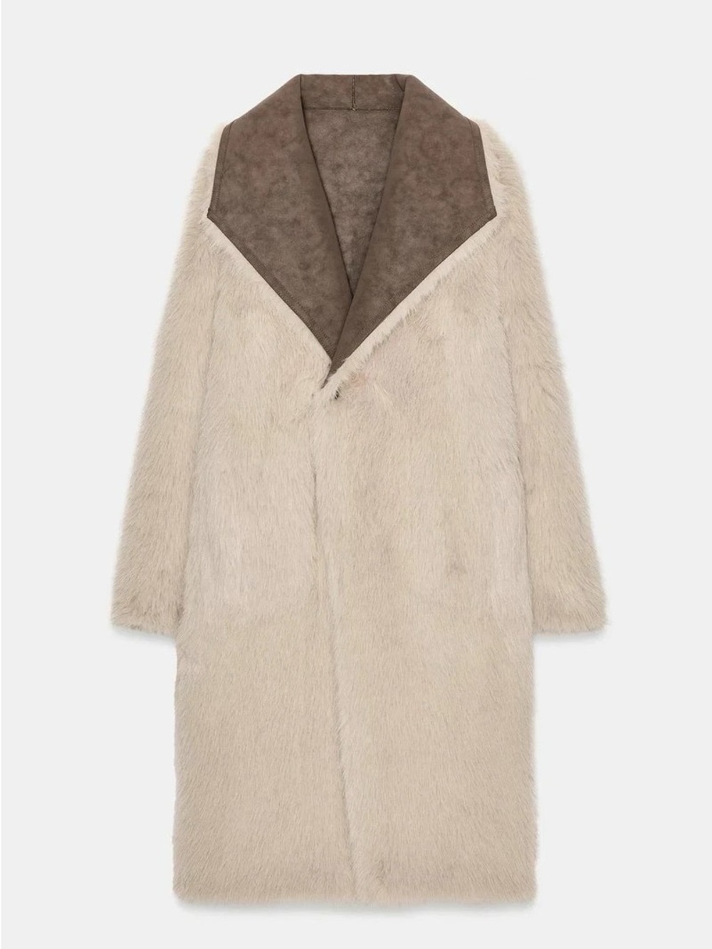 ZARA ~ Reversible Double Faced Faux Fur Coat - Picture 3 of 15